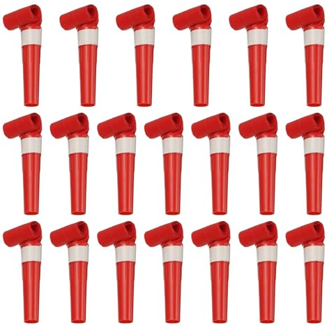 QUARKZMAN 20 Pcs Coloridos Silbatos De Fiesta De Plástico Favores De Fiesta Para Fiestas De Cumpleaños Navidad Año Nuevo Regalos Favores Rojo