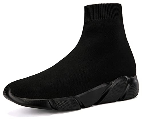 CERYTHRINA Sneakers för herr och dam, av nätmaterial, lätta och bekväma ventilerande fritidsskor/promenadskor/löparskor för gator, träning, jogging, utomhus och löpning, sportskor, svart 1, 42 EU