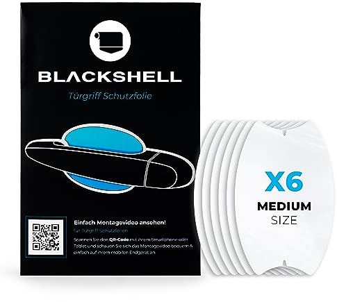 Blackshell® Lackschutzfolie für Auto Türmulden/Griffschalen Türgriff Schutz - Transparentes 6 teiliges Folienset als Kratzschutz
