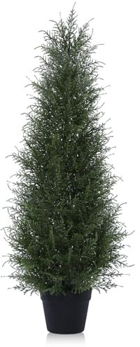 Kazeila Artificial Cypress Tree 90cm Artificial Plants Outdoor,UV Resistant Rated Cedar Tree Fake Conifers Trees for Home Garden Front Porch Decor(1Pack)