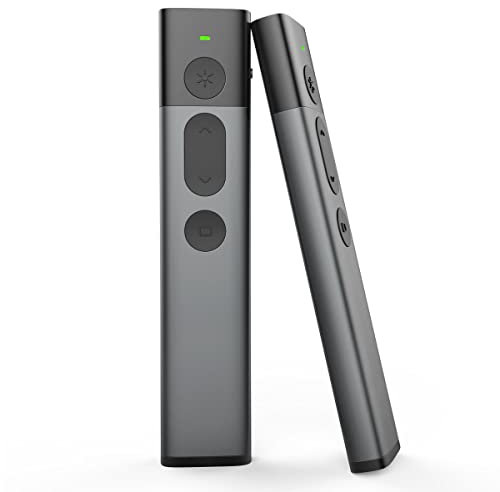 Presentation Clickers for PowerPoint, Rechargeable Aluminum Wireless Presenter Clicker Remote for Mac/Keynote/Computer/Laptop, PowerPoint Clicker for Teacher, Classroom, Office, Meeting-Plug & Play