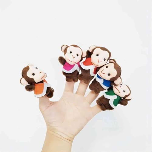 ZOSIGN Fingerpuppen, 7 Stücke Fingerpuppen für Kinder, Niedliche kleine Affen Fingerpuppen, Baby Story Time Requisiten, Fingerpuppen Spielzeug für Kinder Geburtstag Babyparty Geschenk