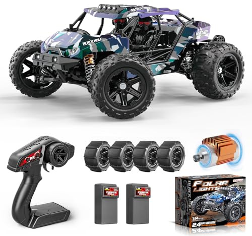 Womaqu Macchina Telecomandata Professionale 1:14 per Adulti e Bambini, RC Car Off-Road Wüsten Truck 4X4 40 km/h con 2 Batterie da 1300mAh e 2 Set di Pneumatici, Macchina Radiocomandata Fuoristrada