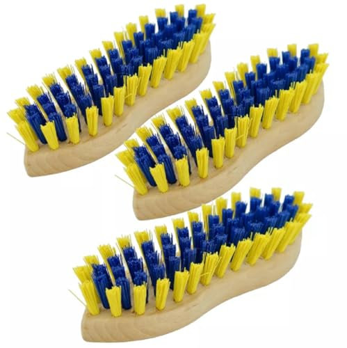 MIKONI Scheuerbürste 3 x Schmutzbürste S-Form Wurzelbürste Kunststoffborsten Waschbürste Putzbürste Holz Waschbürste Groß