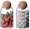 Tarro de Cristal con Tapa, 2 er Set Tarros de Almacenamiento de Vidrio, 800 ml Tarro de Vidrio de Dulces, Tarros de Conservación de Vidrio con Bola de Corcho, Tarro de Vidrio para Té, Café, Especias,