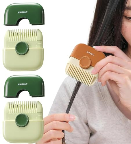 Split End Trimmer for Women – 2 Pack Razor Comb for Cutting & Thinning Hair – Double Sided Hair Cutting Tool & Split End Remover – Unisex Hair Trimmer Comb Cutter for Dead Ends (Green)