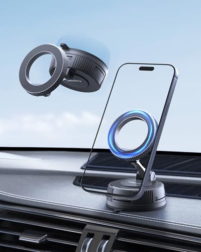Spigen VakuumLock Magnetiskt Magsafe Bilfäste, Biltelefonfäste med 360° rotation, Starkt magnetiskt fäste för iPhone 17 16 15 14 13 12 PixelSnap Pixel 10 Pro XL Fold – instrumentpanel