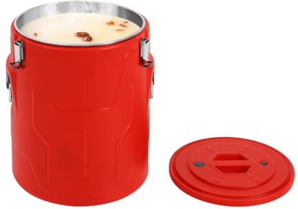 VitaChicuy 10 Gal Insulated Bucket Insulated Soup Container with Product Inner Size(D*H)(33.5 * 43cm/13.19 * 16.93in) Food Cooler Soup Carrier for Weddings, Parties, Offices, Conference Rooms(Red)