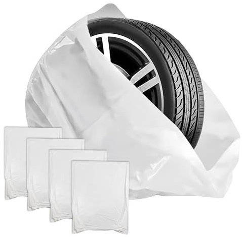 4 Pack Tyre Storage Bags, Disposable Car Spare Tire Covers | Waterproof & Dustproof Spare Tyre Covers,Seasonal Wheel Protection for Diameter up to 70cm (27.5), for Car SUV Truck Van