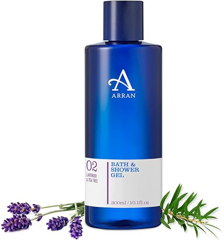 Arran Sense of Scotland Apothecary Lavender & Tea Tree Shower Gel 300ml | Calming Herbal Fragrance, Essential Oil Blend, Enriched with Pro Vitamin B5, Suits Men and Women