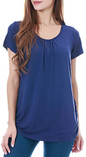 Smallshow de Lactancia Materna para Mujer Camiseta de Lactancia Materna Modelo de Manga Corta Navy Medium