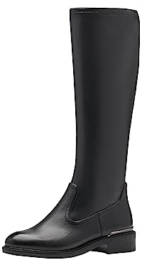 Tamaris Damen Langschaft-Stiefel Blockabsatz Vegan; BLACK MATT, EU 37