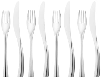Georg Jensen Cobra Cutlery Luncheon Geschenkbox – spülmaschinenfeste Messer und Gabeln aus Edelstahl – entworfen von Constantin Wortmann – 8er-Pack
