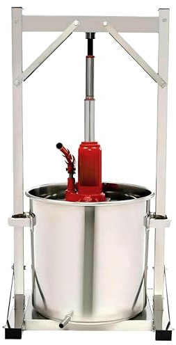 Prensa de vino de frutas de 3.2 galones, 12 litros, prensa manual para jugo, vino, queso, sidra, aceite de oliva, suministros para hacer jugo de vino, barril interior de acero inoxidable 304,