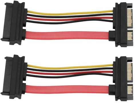 Create idea Lot de 2 câbles de données SATA vers SAS 22 broches mâle vers femelle 29 broches 8 cm pour disque dur hôte SFF-8482 compatible avec Dell
