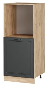 Vicco Herdumbauschrank R-Line, Anthrazit Landhaus, 60 cm, zur freien Kombination innerhalb modularer Küchensysteme