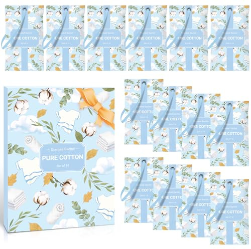 Scent-Hi Wardrobe Fresheners, Clean Cotton Scented Sachets 14 Pack