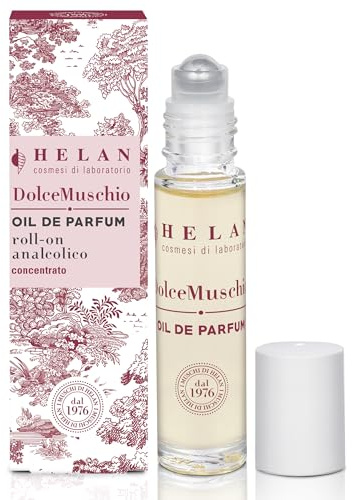 Helan Söt mossa - Parfym för kvinnor olja rulla på alkoholkoncentrat, långvarig Eau de Parfum Oil med C-vitamin, E och söt mandelolja - resedofter presentidéer tillverkade i Italien, 10 ml
