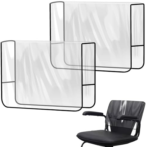 gifyym Dining Room Chair Seat Covers Set - Set of 2 Dining Room Chair Covers Square Hairdressing Chair Back Protector Covers Reinforced PVC Seat Protector Covers with Cushions for Hotel, Restaurant