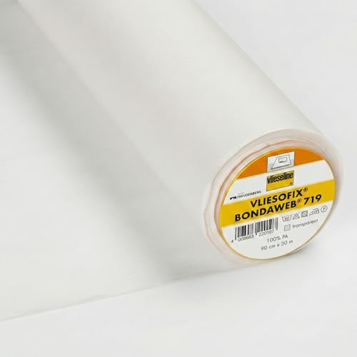 Vlieseline Vliesofix – Thermocollant Double Face Transparent - Coupon 200×90 cm - Film Adhésif pour Appliqués, Patchwork, Customisation Textile et Couture Créative
