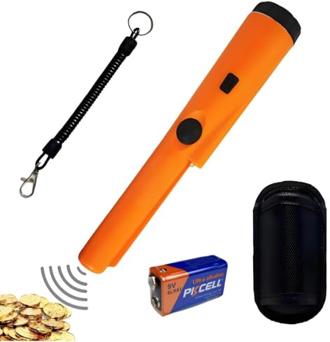 Metal Detector Pinpointer, Professional Waterproof Handheld Pin Pointer Wand, Search Treasure Pinpointing Finder Probe with 9V Battery and Holster for Kids, Adults
