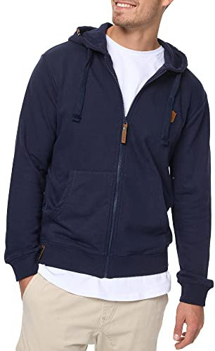 Indicode Herren Braidwood Kapuzensweatjacke | Hoodie Kapuzenpullover Pullover für Männer Navy, M