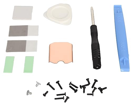for Steam Deck SSD Heatsink Thermal Pad, M.2 2230 NVME SSD Copper Heat Sink Cooling Thermal Paste, Back Cover, Opening Tool Replacements Screwdriver Repair Kit