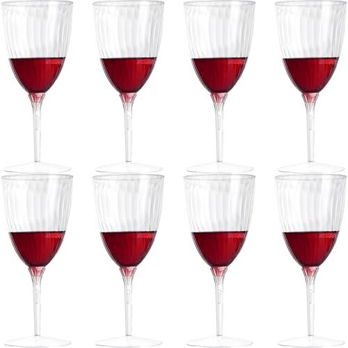 8 Pcs Clear Champagne Flutes, Reusable Toasting Glasses Plastic Champagne Flutes Party Wine Cups Cocktail Cups Plastic Flutes Glass for Party Wedding Christmas Party (8 oz)