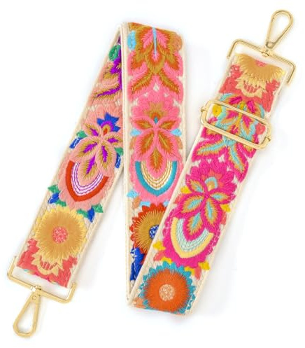 SHEING Crochet Flower 1.97 Wide Purse Strap Replacement Crossbody Handbag Shoulder Strap Adjustable-Crochet 17