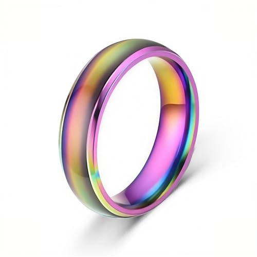 Zannthra Stainless Steel Temperature Sensative Color Changing Ring for Men Women Mood Ring Stylish and Unique Accessory (Colour, 7)