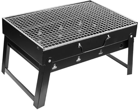EdirFtra Bärbar kolgrill, BBQ Grill Grill, Liten Grillgrill, Bärbar Grill Grill Fällbar BBQ Grill, Grillverktyg för Camping Trädgård Utomhus