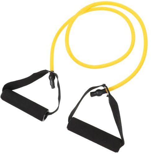 Abaodam Yellow Resistance Bands with Comfortable Handles Elastic Tpe Stretch Bands for Strength Training Pilates Physical Therapy Yoga Belt Stretching and Workout