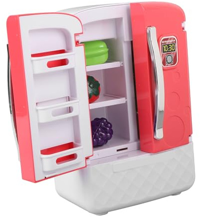 Sahgsa Jouet miniature réaliste pour réfrigérateur - Jeu de rôle - Petit appareil électroménager - Jouet de cuisine - Réfrigérateur de cuisine pour enfants - Avec simulation - Pour jeux de rôle