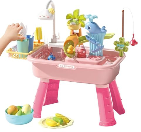 Tavolo ad acqua per bambini, giocattolo con pompa elettrica, giocattolo acquatico estivo, per bambini prescolari, cortile, giardino, spiaggia, campeggio, Gioco Sensoriale per Bambini da 3 Anni