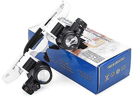Förstoringsglas Med Huvudband, Professionell 8X 23X Justerbar Lupplampa Med Huvudband, Förstoringsglas Med Lampa För Läsning/Observation/Reparation