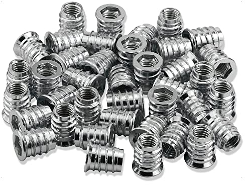 10 X Mprofi MT® Insert Fileté Bois-Vis à Six Pans Creux-D'écrous Filetés D'insertion pour des Meubles en Bois-Manchons à Visser- Boulons à Visser avec Rebord-Insert à Visser en Acier M8x15mm
