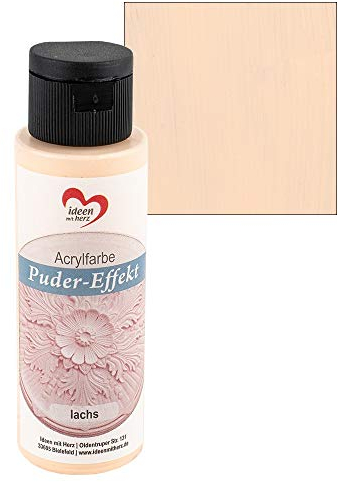 Ideen mit Herz Acrylfarbe Puder-Effekt | 70 ml | Antik-Optik | Hochdeckend | Hoch pigmentiert | Auf Wasserbasis (lachs)
