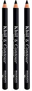 3 x Bourjois Paris Khol and Contour Eyeliner Extra-Long Wear - 001 Noir-issime