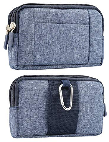 Custodia a Sacchetto per Cellulare Uomo, 6.3 Universale Sacchetto Clip da Cintura Borsello Marsupio Borsello da Uomo Caso Portafoglio Campeggio Borsa da Cintura Custodia Pochette con Moschettone