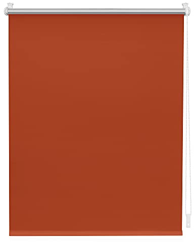 Lichtblick Thermorollo ohne Bohren, Klemmfix, Verdunklungsrollo, Hitzeschutz, Sichtschutz, Wandmontage, Deckenmontage, Rollo für Fenster und Türen B75 x H150 cm, Terracotta