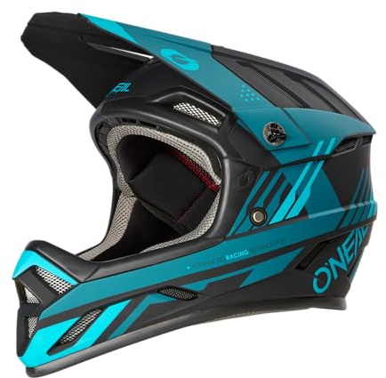 O'NEAL | Casco de Bicicleta de montaña | MTB Downhill | Aberturas de ventilación para el Flujo de Aire y refrigeración, Carcasa Exterior de ABS | Casco Backflip Strike V.23 | Adulto | Negro Teal | L
