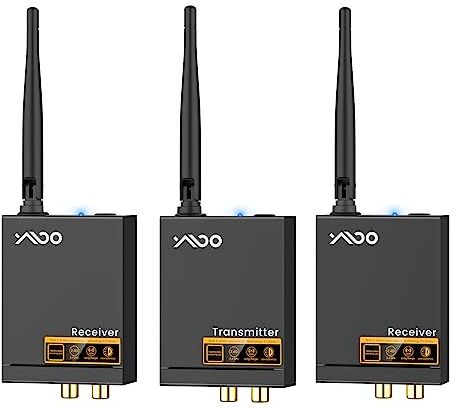 YMOO 3 in 1 Drahtlos Bluetooth Sender Empfänger fur TV, Wireless Audio Transmitter Receiver, 20ms Extrem Niedrige Latenz,320 Fuß Reichweite, Wireless Audio Adapter für/Lautsprecher/PC/Heimstereoanlage