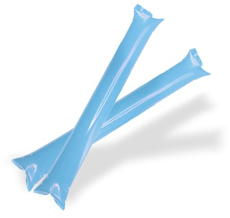 FUN FAN LINE - Packung mit 50 Stück Bam Bam Inflatable Stick Set für fußball Party, musikparty, Geburtstagsfeier. (25 Paare) krachmacher Spiel beifall Luftballons. (Himmelblau)