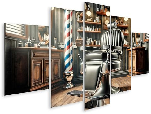 islandburner Cuadro sobre lienzo barbería vintage silla de peluquería antigua peluquería imágenes murales póster
