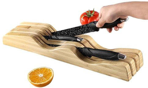 Wooden Rest | Block Storage Drawer Organiser Insert for 7 Knives, Drawer Organiser Insert in Drawer, Block, Kitchen Holder for Any Occasion