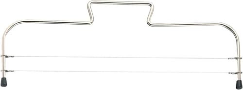 Tortenbodenteiler mit 2 gezahnten Schneiddrähten,Tortenbodenschneider 32 cm, Edelstahl Kuchenschneider höhenverstellbar, Tortensäge zum einfachen Schneiden des Tortenbodens in gleichmäßige Schichten