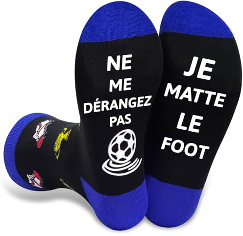Chaussettes Homme Humour Idée Cadeau Fantaisie Coton Hiver Drole Personnalisé Rigolotes Chaussette Message Original Cadeau Papa Retraite Noël Anniversaire Femme Bière/Foot/Jeux EU 39-42 43-46