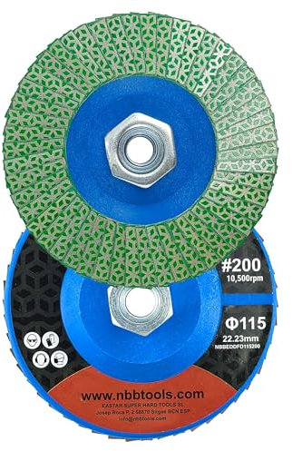 NBB Ruota a lama diamantata disco mola diamantata lama taglio rettifica lucidatura per ceramica, arenaria, porcellana, pietra, granito, piastrelle M14 flangia per smerigliatrice angolare (115 mm 200#)