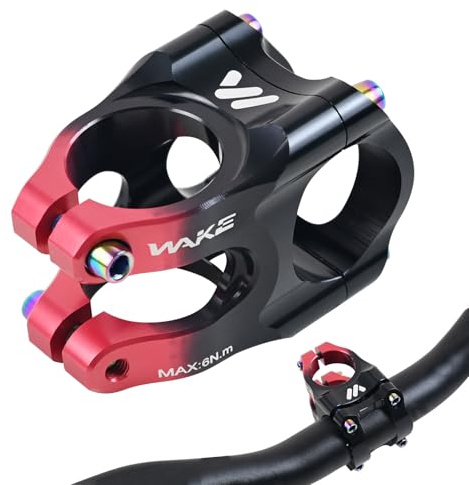 ROADNADO Potencias MTB 31,8mm Vástago de Manillar 35mm Potencia MTB Corta Aleación de Aluminio CNC Potencia Ligera para MTB, BMX, Bicicleta de Montaña, Bicicleta de Carretera (Rojo Negro)