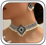 Zinx Indian Jewelry Set for Women with Choker Necklace and Jhumka Earrings Traditional Outfits Accessories Jewelry Gifts